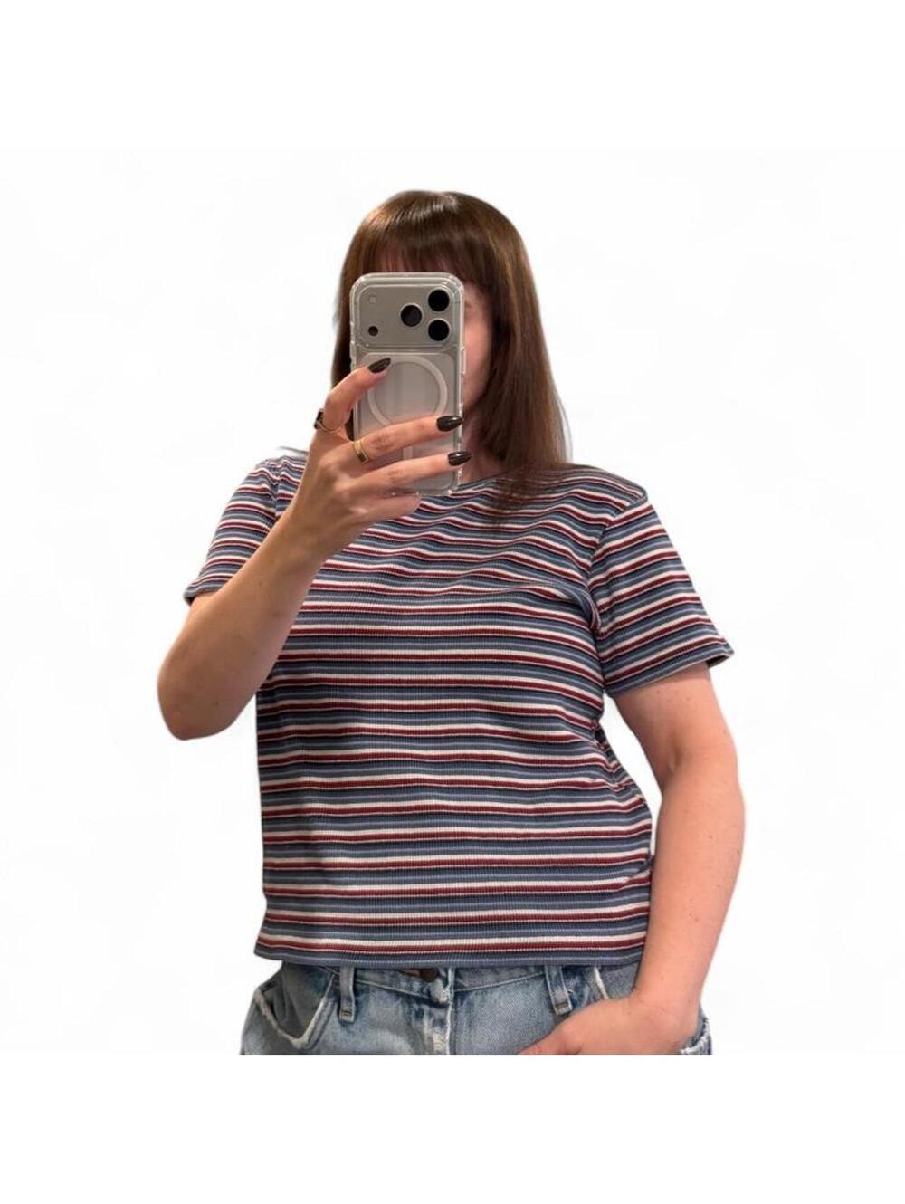 Vintage 90s Ribbed Striped Baby Tee